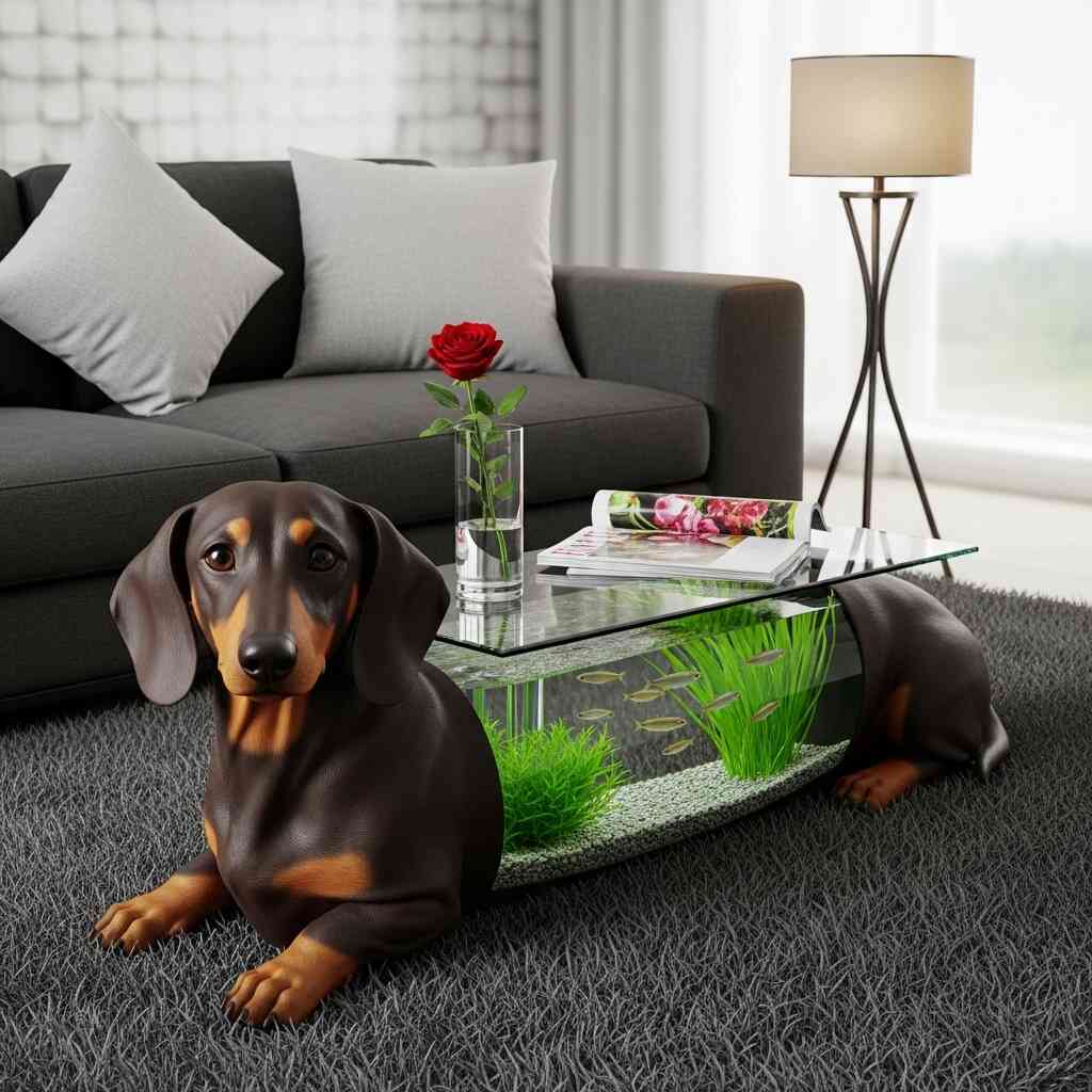 The Unique Appeal of Dog Shaped Aquarium Coffee Tables in Modern Home Design