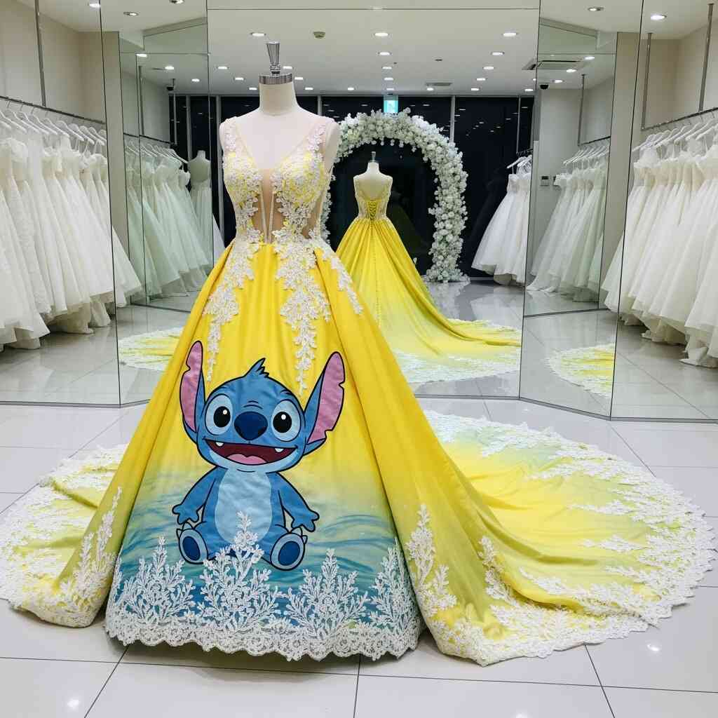 Stitch Themed Wedding Dress Inspirations for Lilo & Stitch Lovers ...